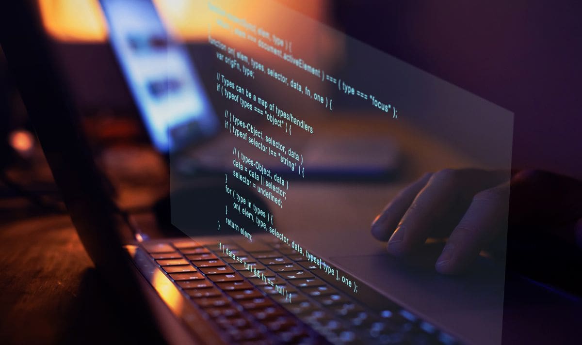 Code on a laptop screen